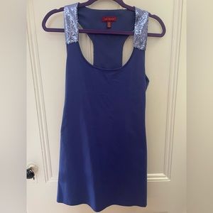 Sequin cutout back Ted Baker Jersey mini dress